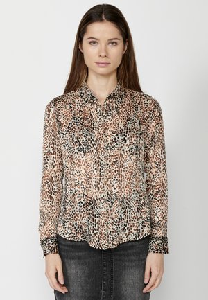 LONG SLEEVE - Blúzka so zapínaním na gombíky - marron brown