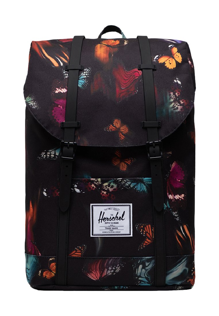 Herschel RETREAT UNISEX Tagesrucksack warp butterflies/schwarz