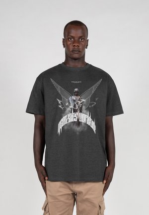 WITH HEAVY OVERSIZE  - Print T-shirt - charcoal