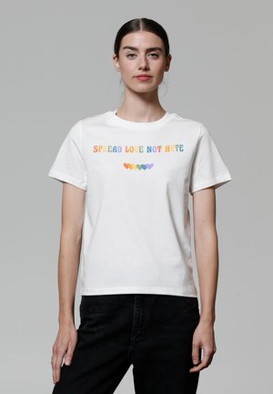 SPREAD LOVE NOT HATE - T-shirt print - off white