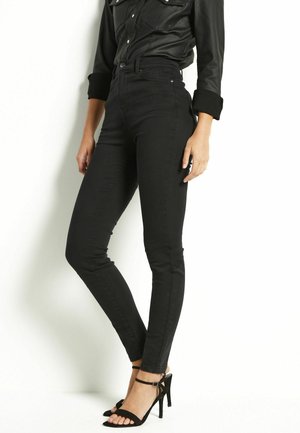 SINGLE BUTTON LIFT SLIM SHAPE JEANS  - Karcsúsított farmerek - black