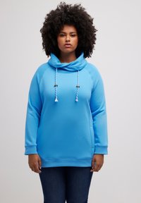 Ulla Popken MIT STEHKRAGEN RAGLANFORM LANGE ÄRMEL  - Felpa - dark blue
