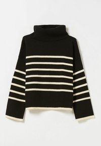 OVERSIZED STRIPED  - Stickad tröja - black