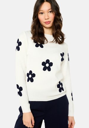 WITH FLOWERS - Trui - optical white