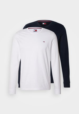 TEE 2 PACK - Camiseta de manga larga - dark night navy/white