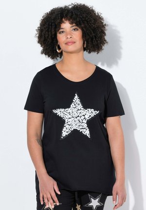 A-LINIE PAILLETTEN STERN - Print T-shirt - black