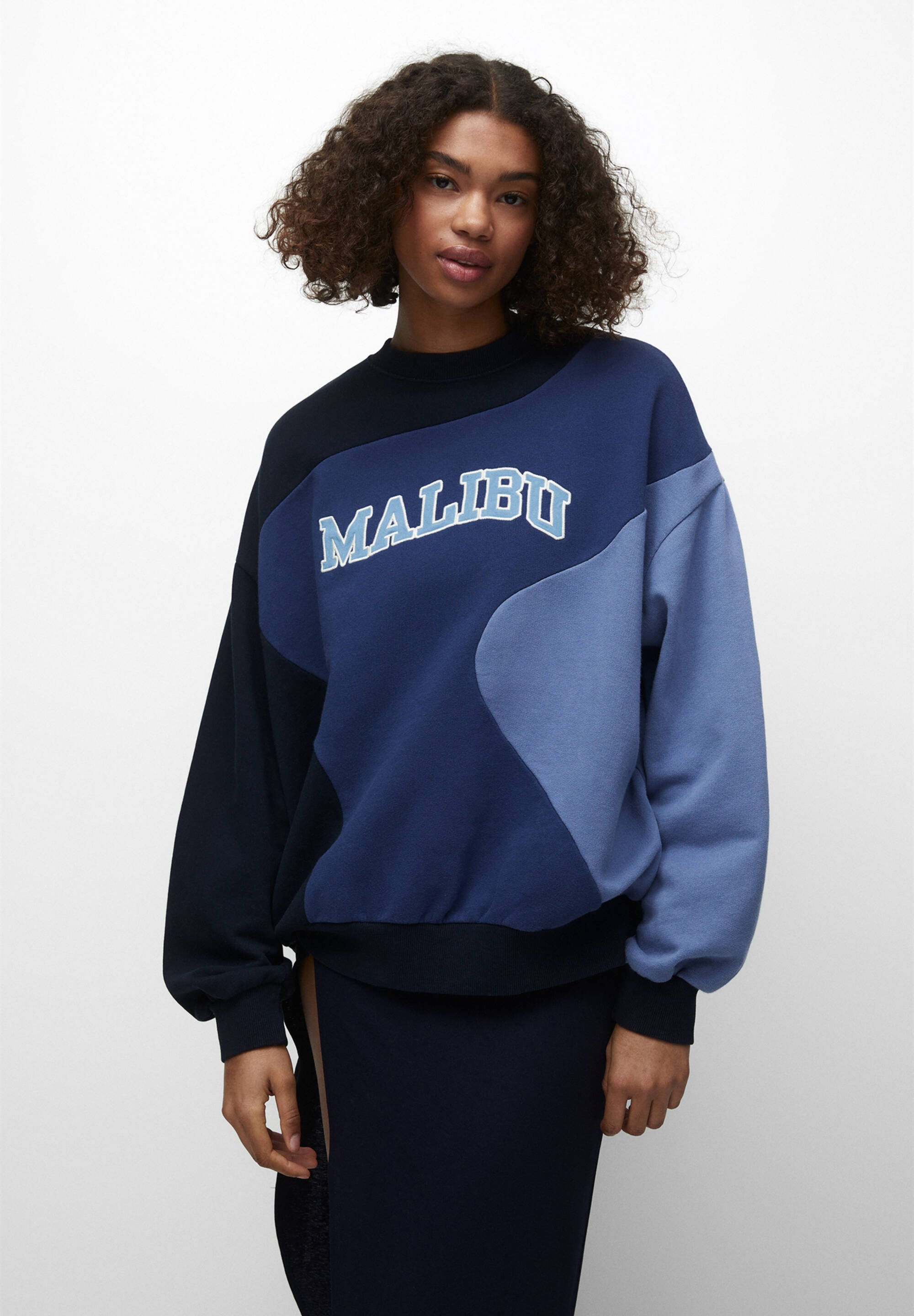 blue crewneck