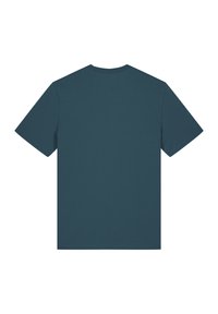 Teal T-shirt met korte mouwen, gemaakt van katoen, met een ronde hals en een gladde textuur. Eenvoudig ontwerp aan de achterkant zonder graphics of accenten.