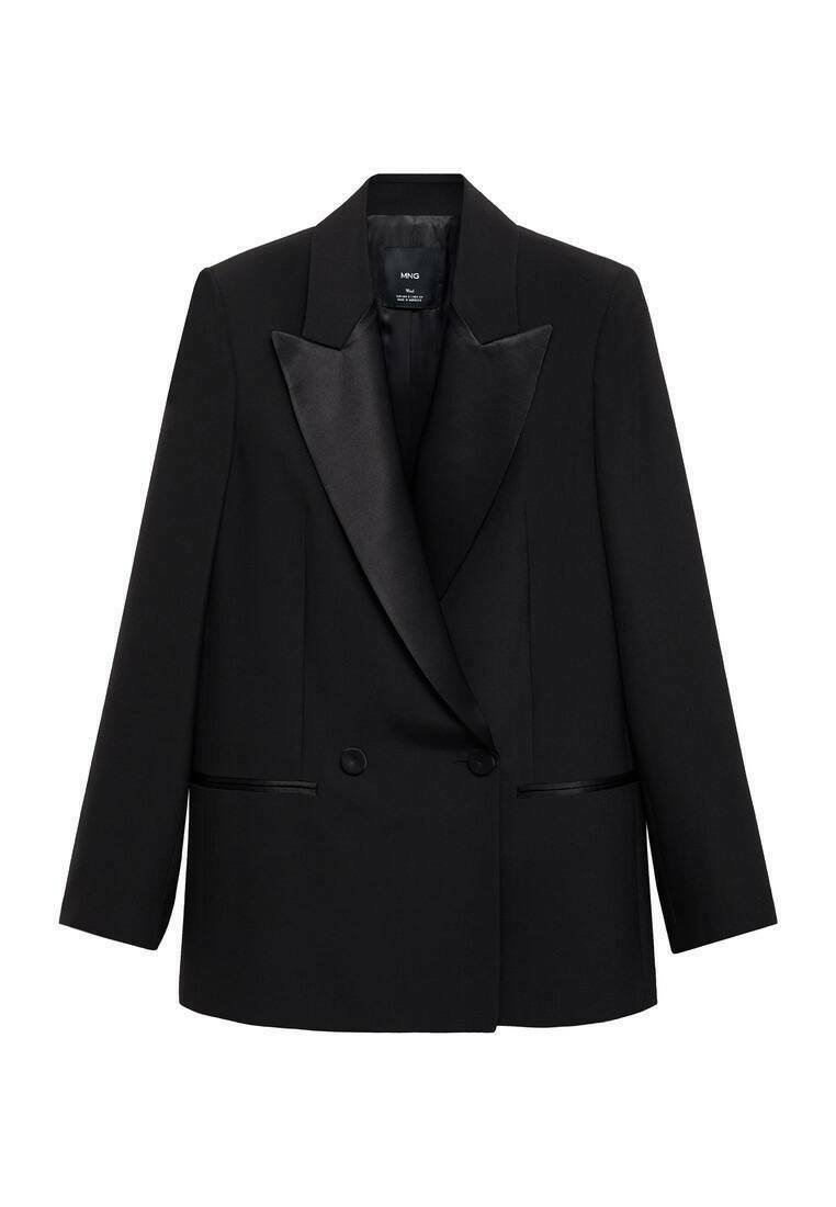 Mango Halflange jas zwart