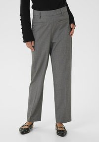 Kaffe Kalhoty - grey melange   chalk stripe