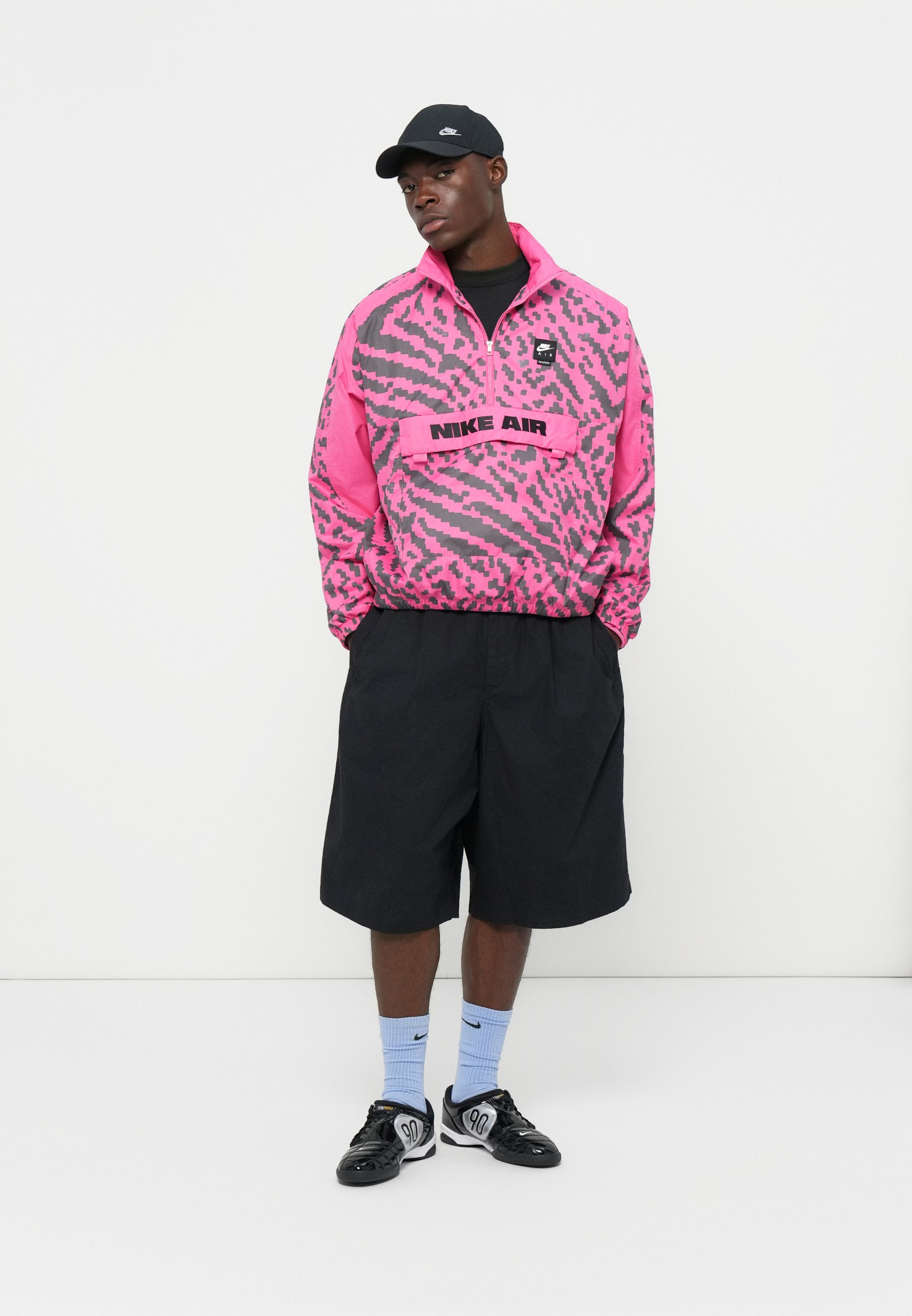 nike pink and black coat