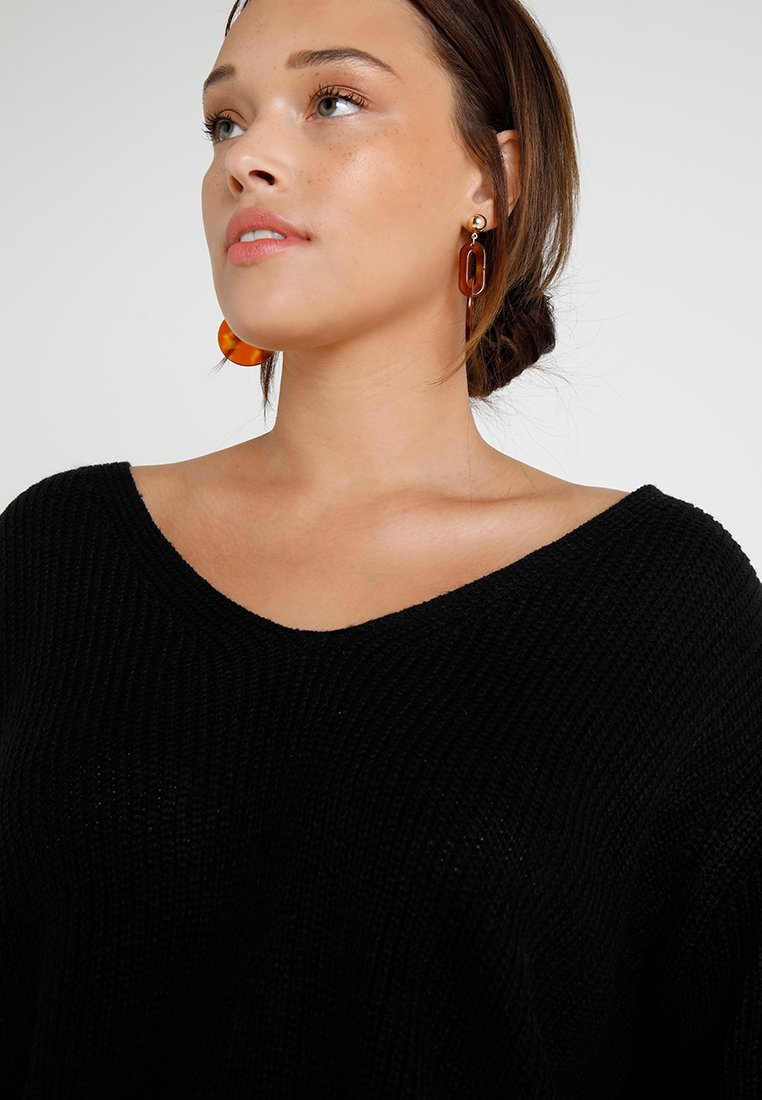 Damen Strickjacken | Urban Classics Curvy LADIES BACK LACE UP Strickpullover black/schwarz - FX70469 Damen Strickjacken | Urban Classics Curvy LADIES BACK LACE UP Strickpullover black/schwarz - FX70469