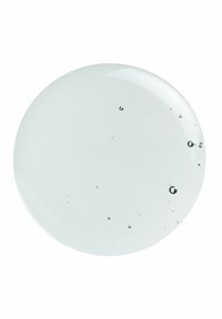 Klare runde Platte mit glatter Oberfläche, dezent glänzender Optik und kleinen Luftblasen, die über die gesamte Fläche verteilt sind.