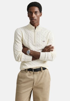 CABLE HALF - Pullover - cream