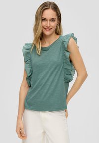 s.Oliver MIT RAFFUNG - T-Shirt basic - petrol