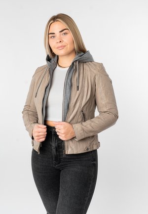 WAMMY - Lederjacke - beige