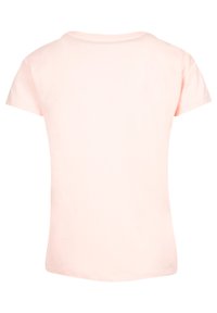 Light pink cotton T-shirt with a round neckline and short sleeves. Features a smooth texture and a classic, relaxed fit. No patterns or accents.