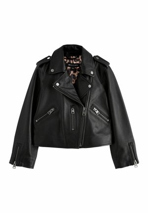 REGULAR FIT - Kožená bunda - black