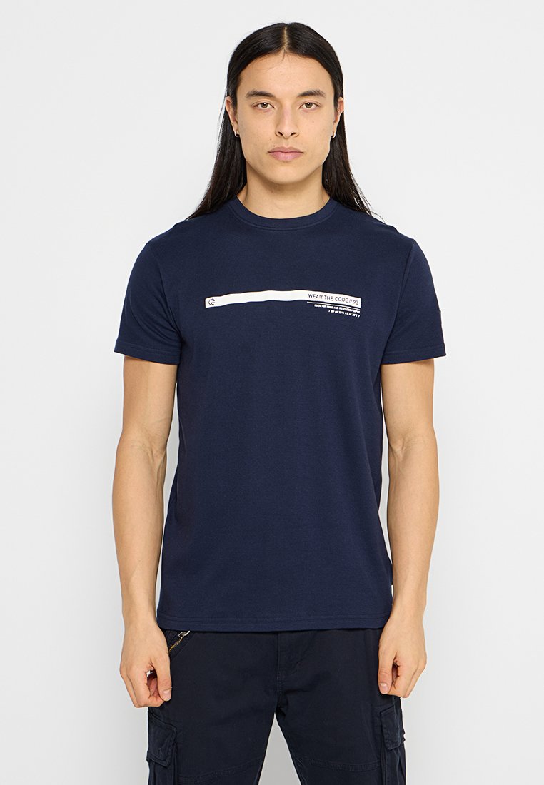 INDICODE JEANS T-shirt print donkerblauw