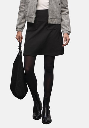 MIT STRUKTUR - A-lijn rok - schwarz