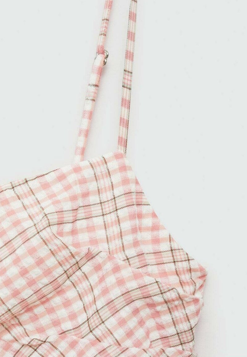 mango pink gingham dress Mango pink gingham swing summer dress, Excellent
