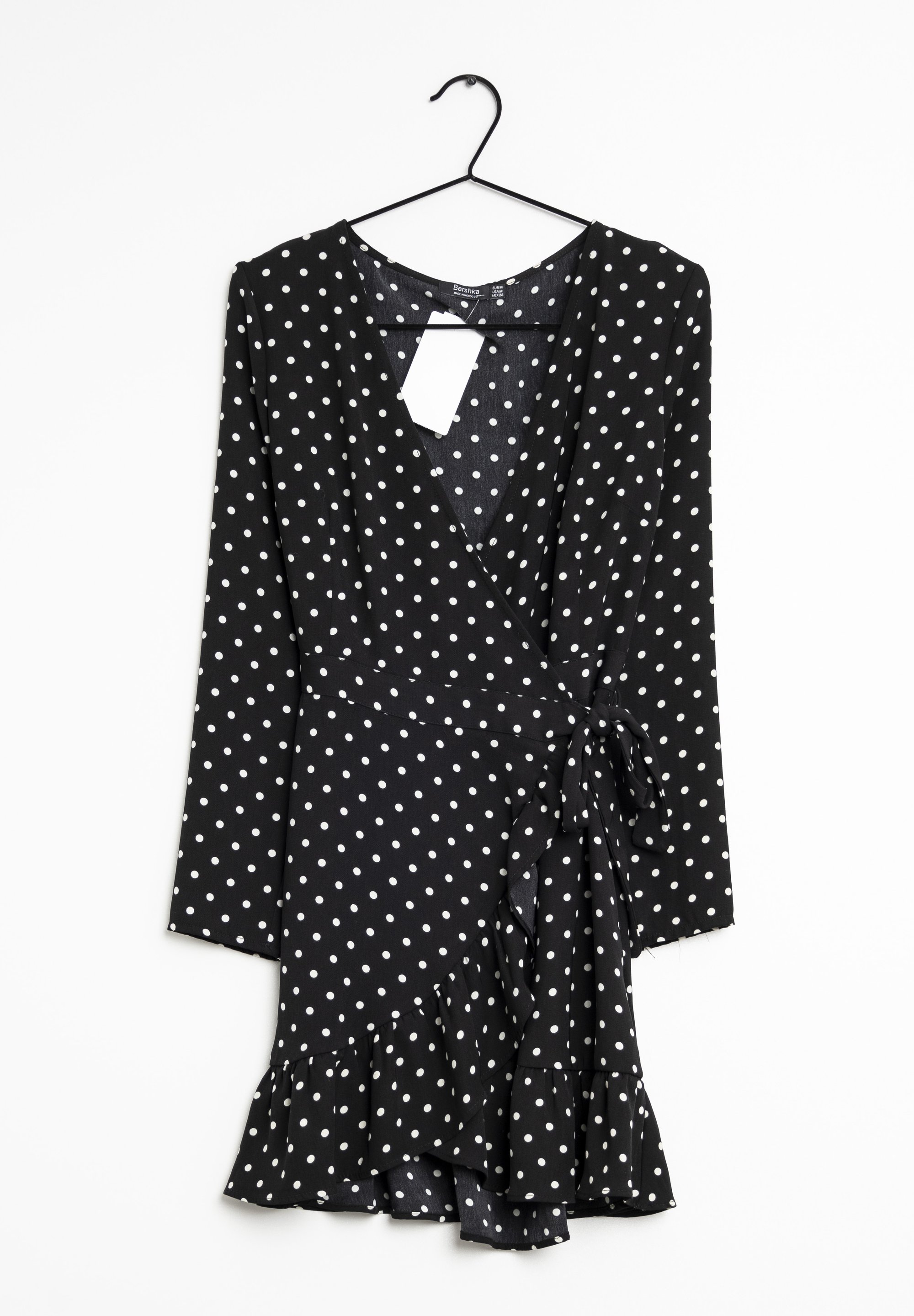 bershka black and white dress Bershka contrast trim square neck mini dress in black & white