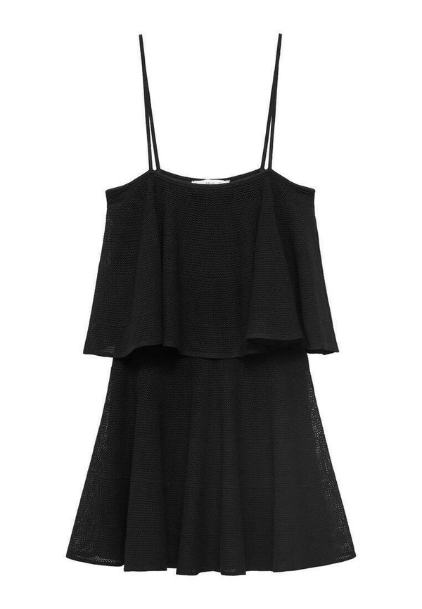 MIT RÜSCHEN - Jumper dress - schwarz3