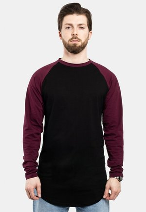 BASEBALL  - Pikkade varrukatega topp - black maroon