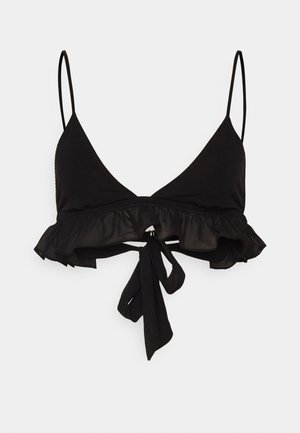 Fleur du Mal LUXE FLUTTER TRIANGLE BRA - Triangle bra - black