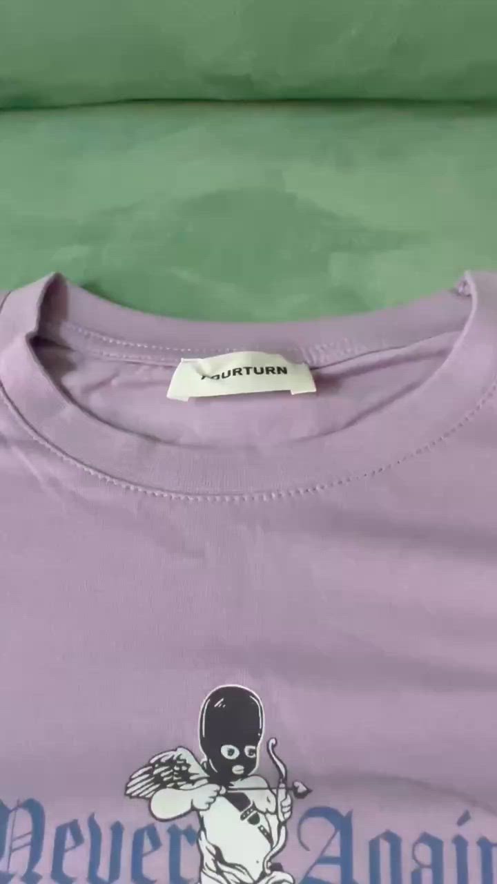 YOURTURN OVERSIZE UNISEX - Print T-shirt - lilac - Zalando.co.uk