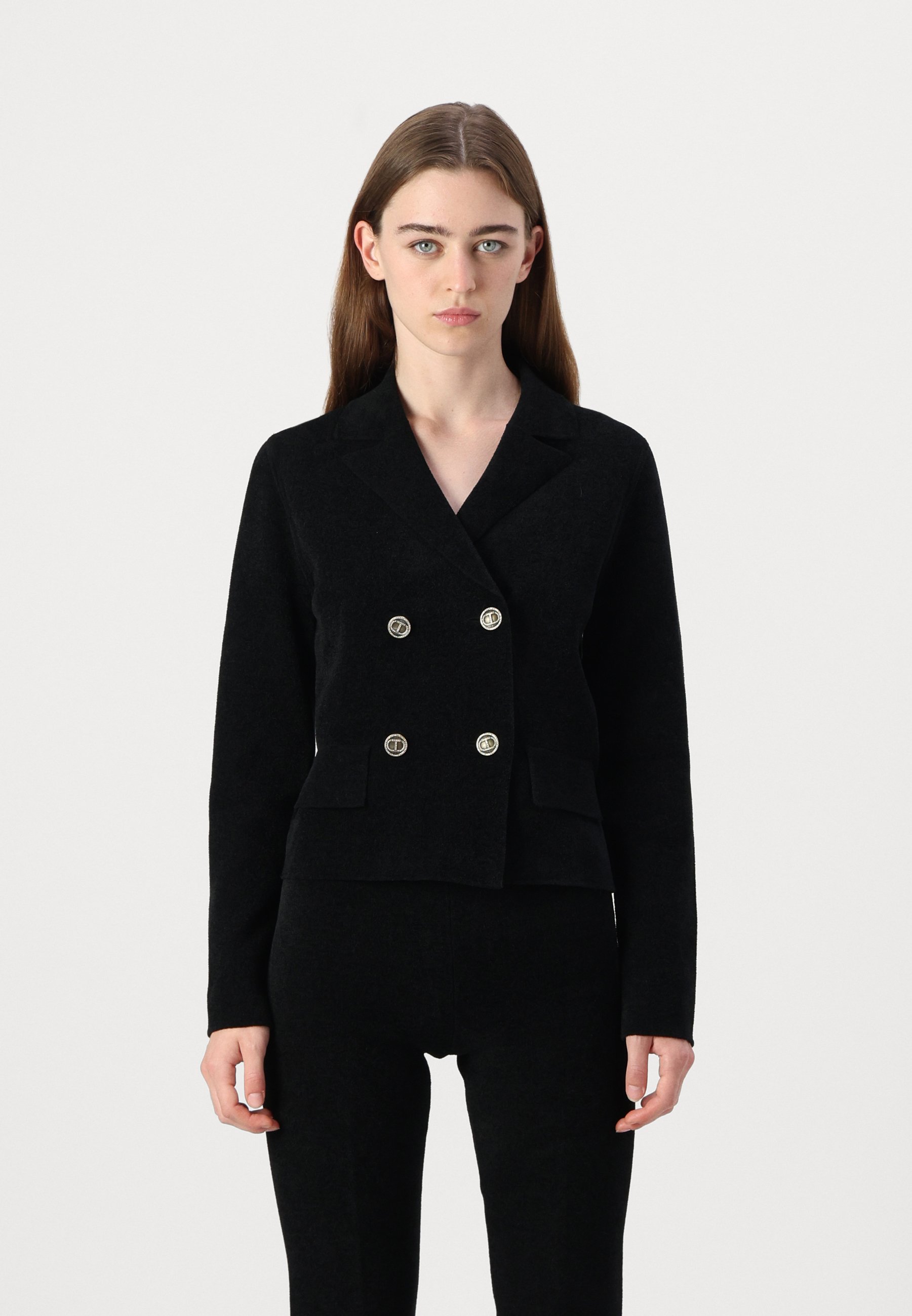 ジャケット TWINSET SS25 GIACCA (251TT2073 00282) TWINSET Double-breasted twill caban jacket with removable