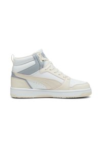 Puma REBOUND V6 UNISEX - Visoke tenisice - white gray fog rosebay
