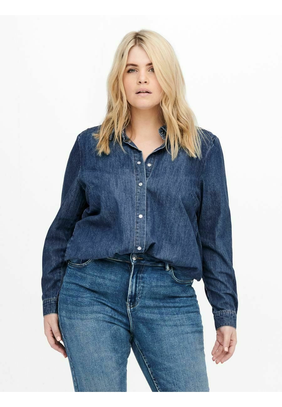 ONLY Carmakoma Camicia - medium blue denim/blu denim - Zalando.it