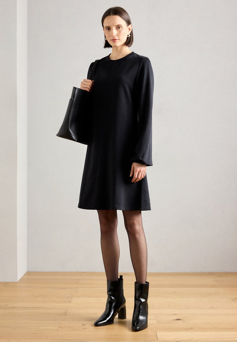 Marc O'Polo DRESS LONG SLEEVE ROUND NECK - Jersey dress - black - Zalando.ie