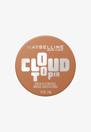 Maybelline Cloudtopia Wangen- und Lippenmousse-Behälter in warmem Bronzeton, 5g, mit silbernem und weißem Text auf dem Deckel.