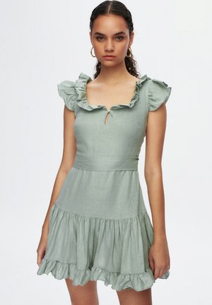 adL FRILLED  - Freizeitkleid - almond green