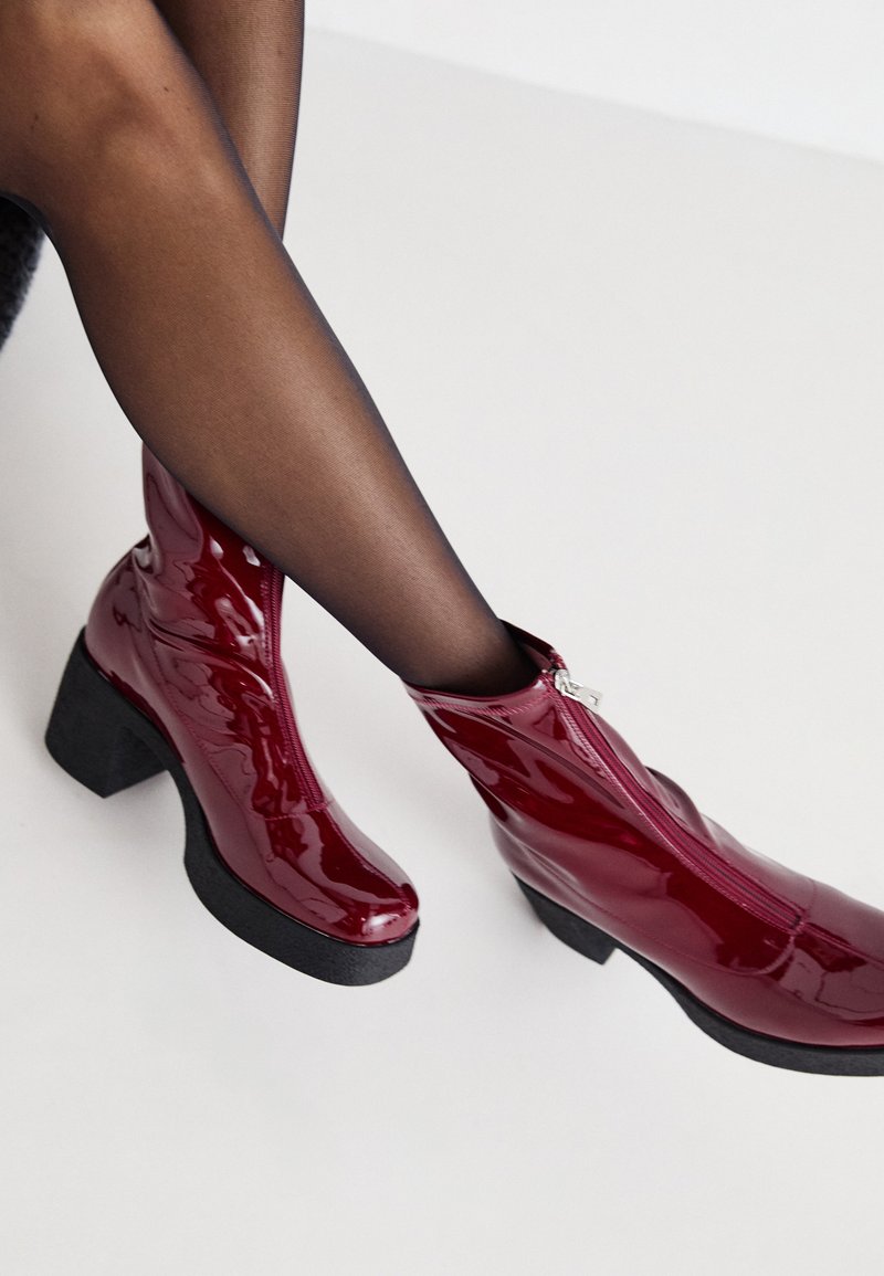 Even&Odd Platform ankle boots - dark red - Zalando.co.uk