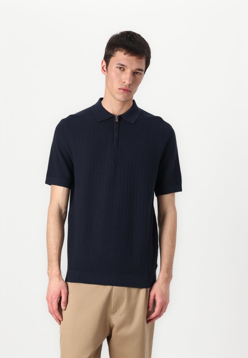 Selected Homme - SLHCRAN STRUCTURE HALF ZIP - Polo - sky captain, Agrandir