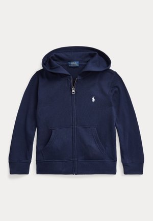 CON ZIP E CAPPUCCIO PONY - Zip-up sweatshirt - blu