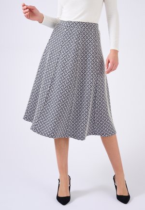 ÉVASÉE - Gonna a campana - geometric navy