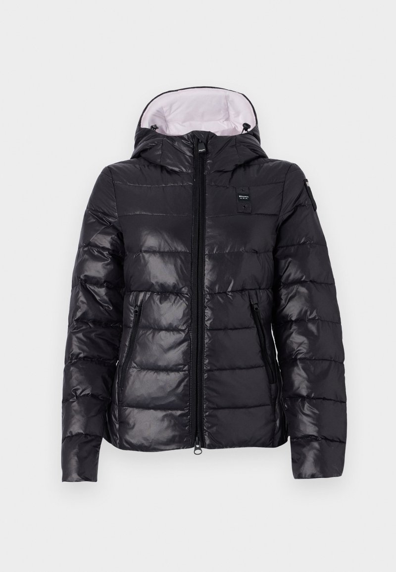 Blauer Winterjas zwart