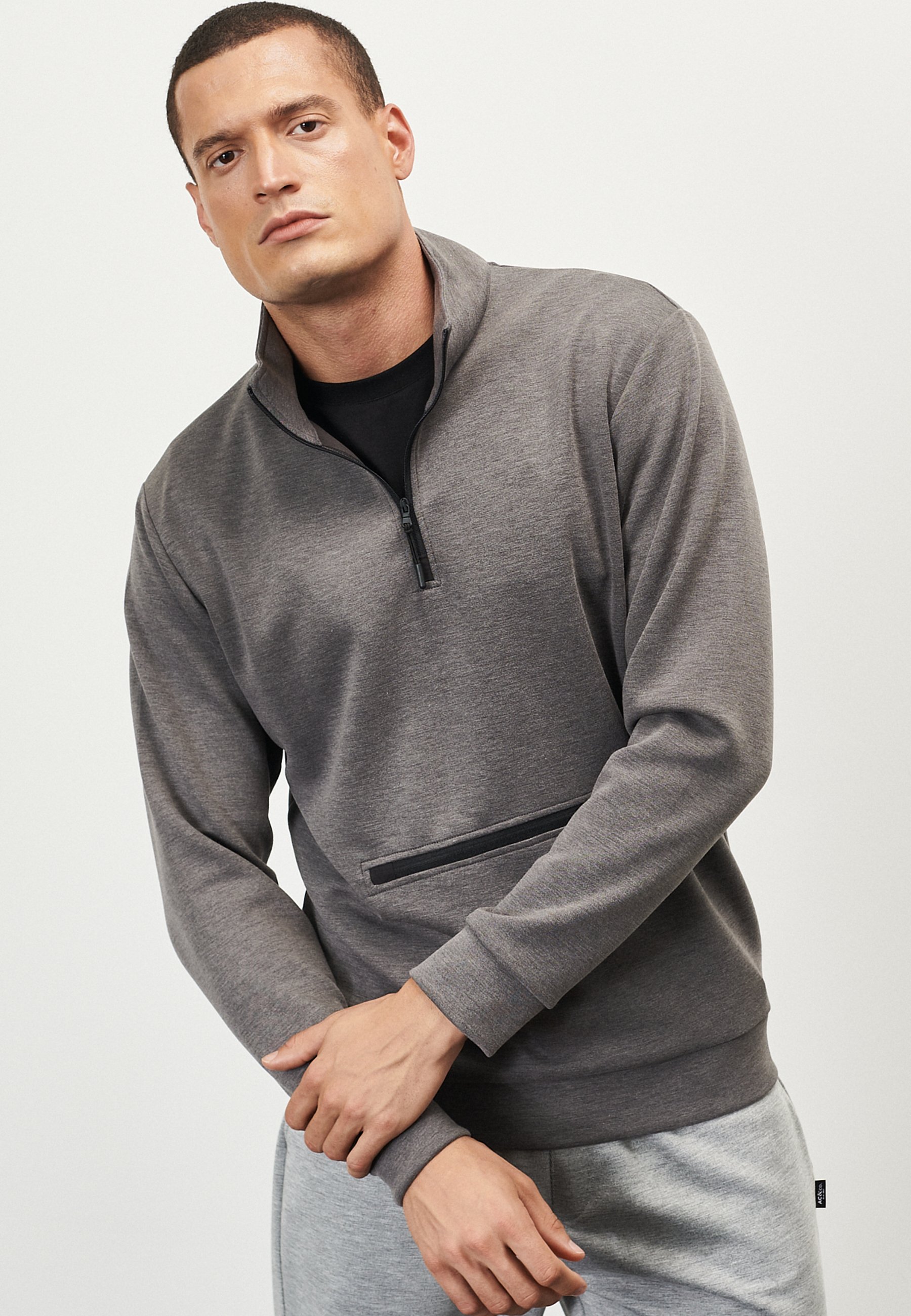 ACu0026CO / ALTINYILDIZ CLASSICS STANDARD FIT TURTLENECK - Sweatshirt - dark  grey/dunkelgrau - Zalando.de