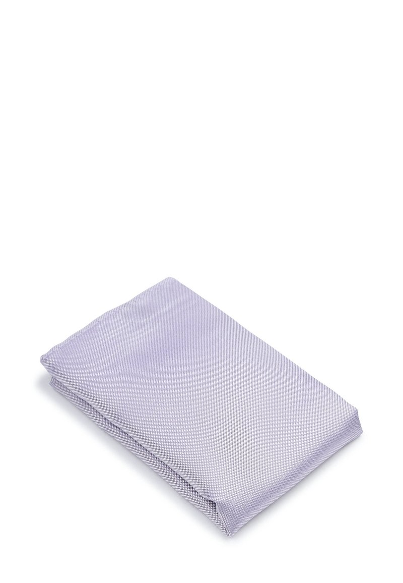 Lichtpaarse textuurstof, netjes gevouwen, met een subtiel geometrisch patroon, een gladde oppervlakte en een zachte afwerking.