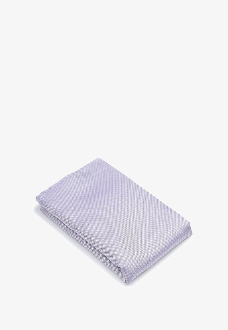 Lichtpaarse textuurstof, netjes gevouwen, met een subtiel geometrisch patroon, een gladde oppervlakte en een zachte afwerking.