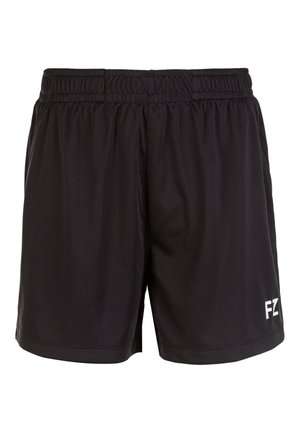 Sorte atletikshorts med elastisk talje, lige kant og lille hvidt "FZ" logo på højre underben.