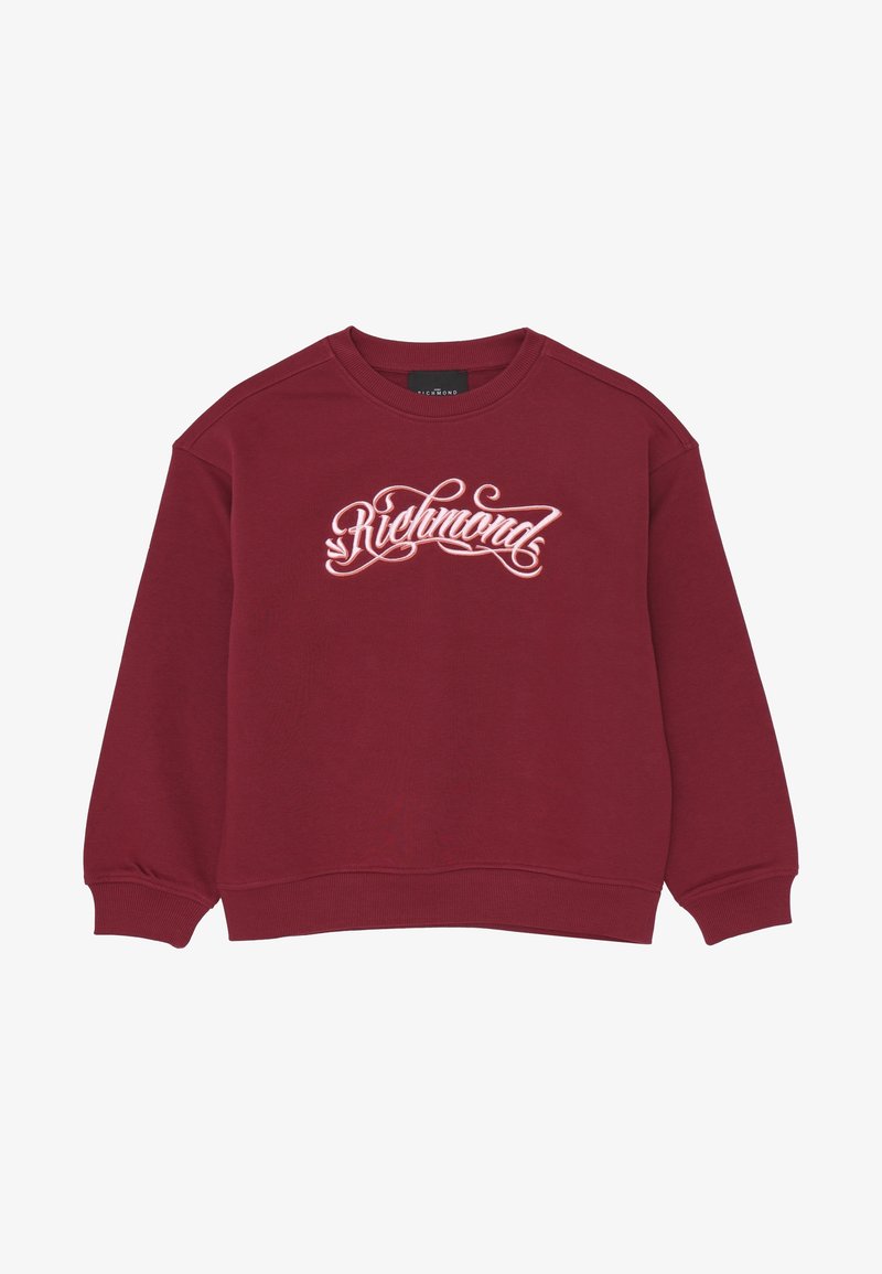 Felpa bordeaux con il testo "Richmond" ricamato in rosa, colletto a giro, polsini e orlo in costina. Tessuto morbido in misto cotone.