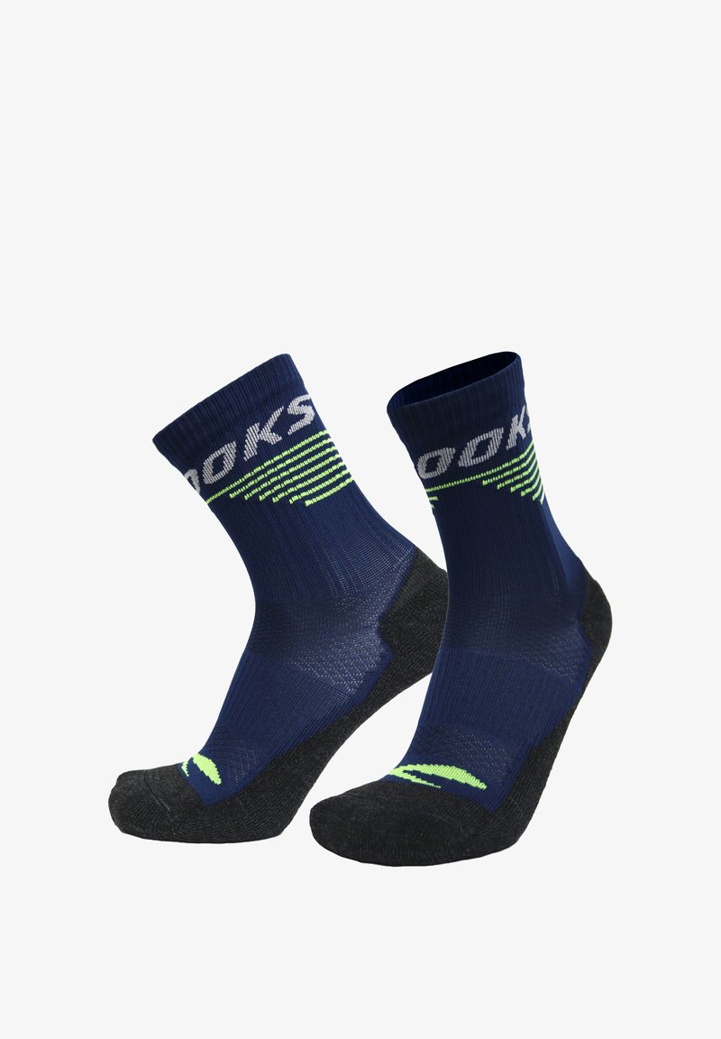 Brooks HIGH POINT CREW - Sporta zeķes - navy yellow
