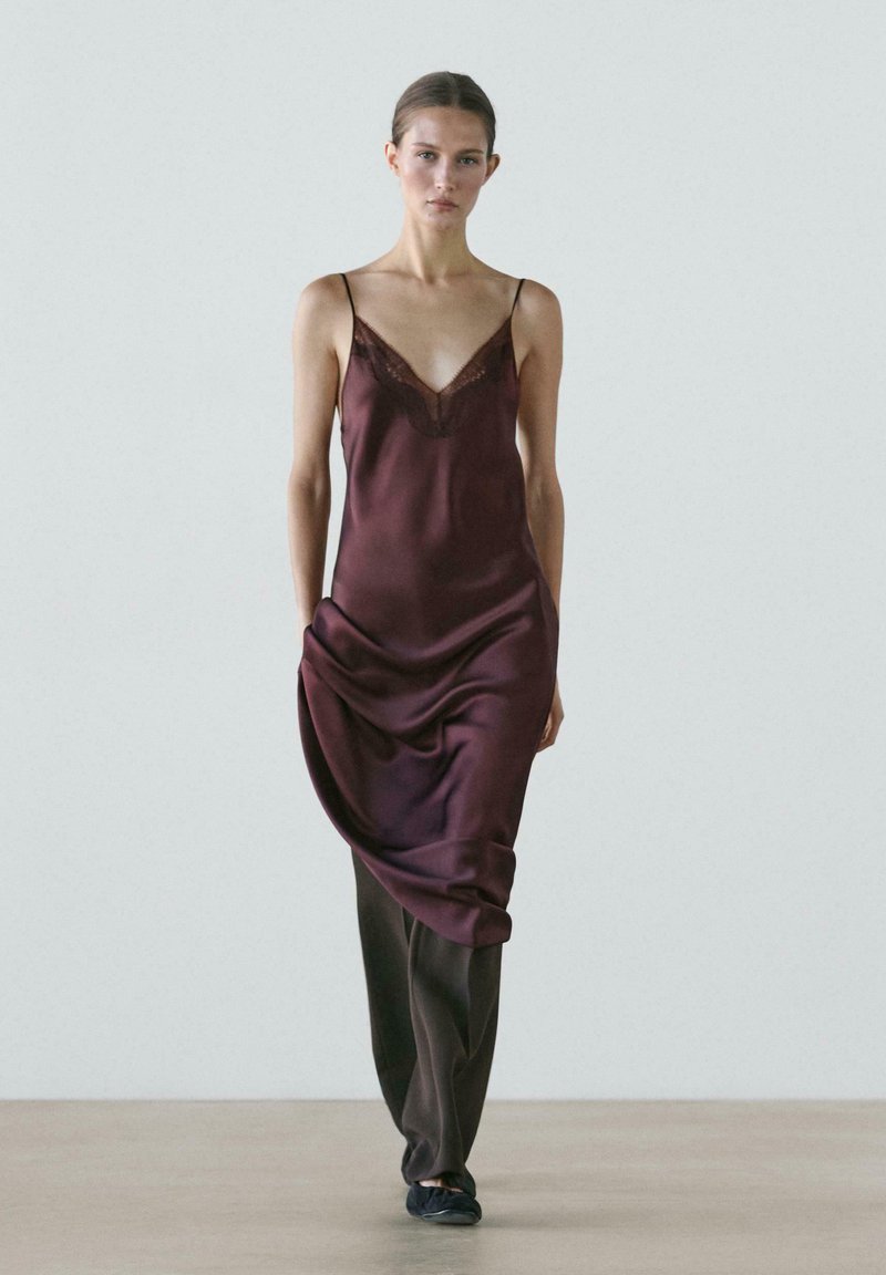 massimo dutti cocktail dresses Massimo Dutti Womens Midi Dress Medium Dark Blue Satin Halter Neck 6651/550 NWT
