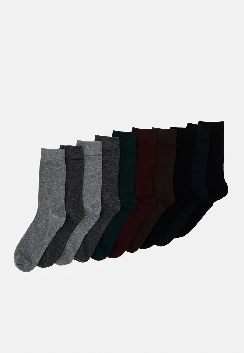 Jack & Jones - JACJENS 10 PACK - Calcetines - black/navy blazer/chocolate brown/ sea moss, Ampliar