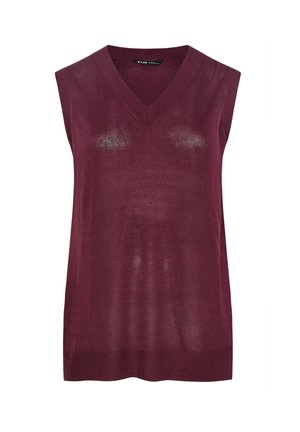 Yours Clothing Waistcoat - burgundy